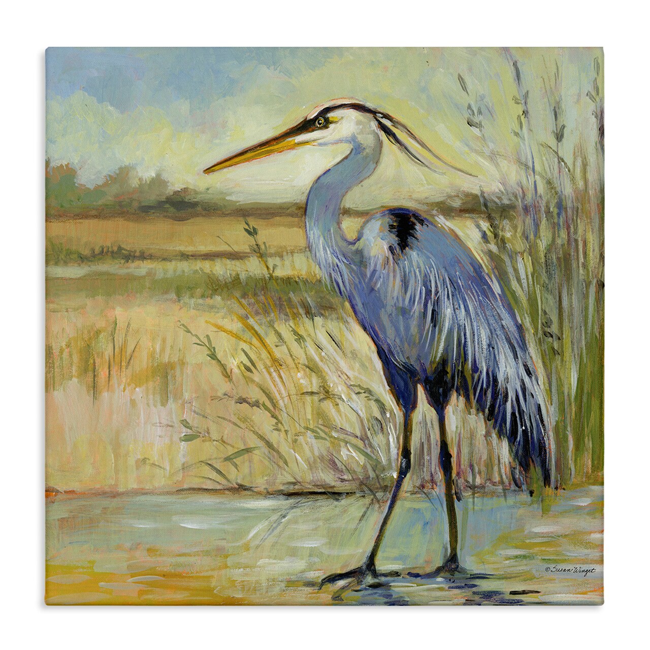 Stupell Industries Scenic Great Blue Heron Canvas By Susan Winget